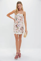 Pink Floral Acacia Scallop Mini Dress
